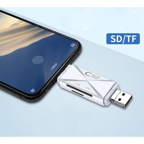 USB 2.0 Stick Reader SD Micro SD Type C OTG Card Adapter 3 In 1 USB-C Flash Stick TF Read For Android Mobile Phone PC Mac