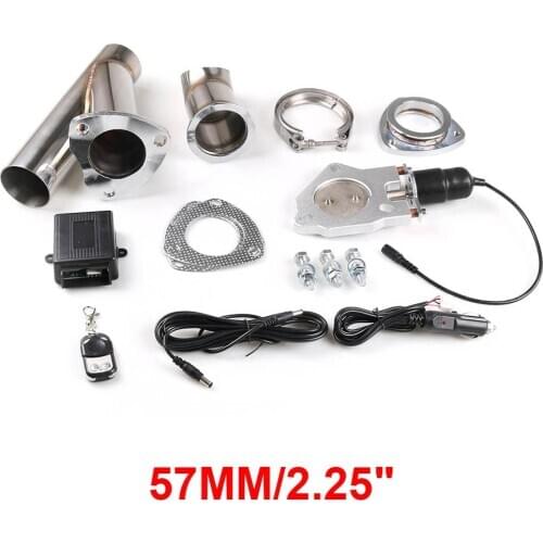 2.25''/57MM Exhaust Control Valve With Control Car Stainless Electric Exhaust Valve Cut outs Electric Exhaust Valve kit