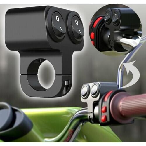 Motorcycle Light Switch Waterproof Motorcycle ATV Handlebar Switch ON OFF Double Light Rocker Headlight Flasher Speaker Switch