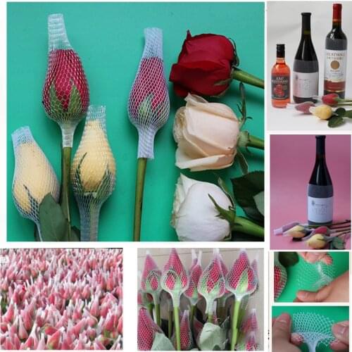 Rose Bud Red Wine Bottle Protection Net Cover Makeup Brush Mesh Bag Packaging Set Plastic Extended Flowering Anti-friction Woven