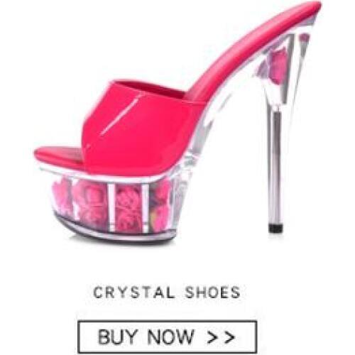 Shoes Woman Platform Sandals Summer Rose Sandals Slides Wedding shoe Nightclub Sexy 15cm High-heeled Shoes Plus-size 34-44