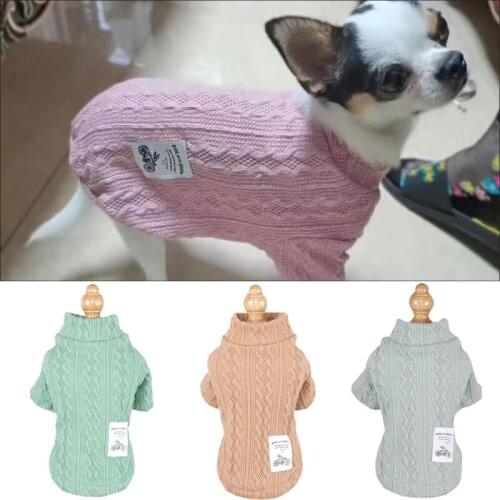 Winter Acrylic Pet Dog Clothes for Small Dogs Shih Tzu Poodle Pullovers Warm Flexible Cat Sweater Puppy Mascotas Clothing Outfit