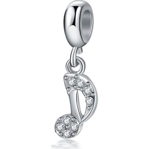 1Pcs New Cute Musical Note Pendant DIY Beads Suitable for Original Pandora Charm Bracelet Ladies Jewelry Making Gifts