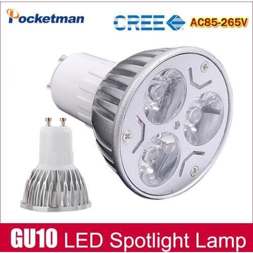 1pcs Super Bright 9W 4W 5W 3W GU10 LED Bulbs Light 110V 220V Dimmable Led Spotlights Warm/Cool White GU 10 base LED downlight