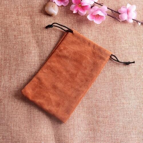 20pcs 9cmx15cm Brown Jewelry Packing Bags High Quality Soft Christmas Wedding Velvet Drawstring Gift bags Pouches Coffee Color