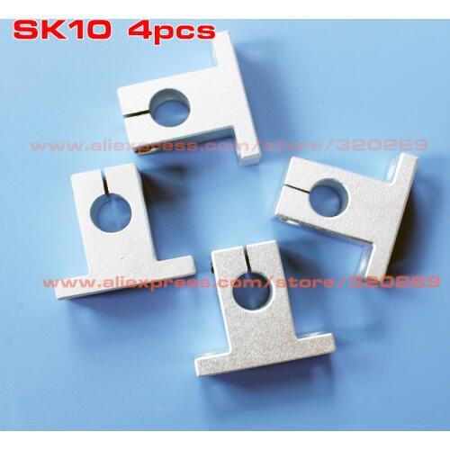 4pcs SK10 SH10A SH10 10mm Linear Bearing Rail Shaft Support XYZ Table CNC Router
