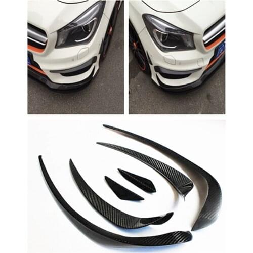 6PCS Real Carbon Fiber Front Bumper Lip Splitter Fins Trim Spoiler For Mercedes Benz W117 C117 CLA Series CLA45AMG 2013-2016 15