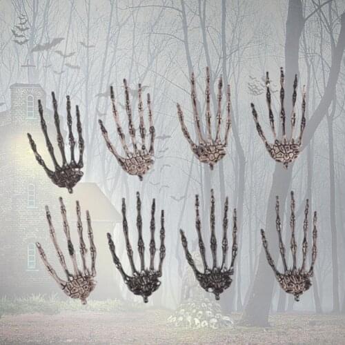 8Pcs/Set Creative Skeleton Hands Props Simulation Trick Props Plastic Skeleton Hands Tricks Toy for Halloween