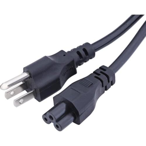 3-Prong AC Power Cord Adapter 1.2m Three-hole European Standard EU/US Plug Plum Tail Notebook Power Cord For Laptop Charger