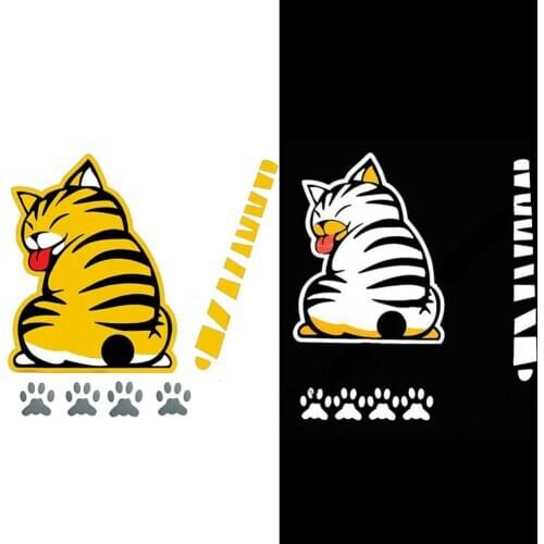Cat Moving Tail Paws Car Stickers 3D Creative Cartoon Auto Rear Windshield Vehicle Window Wiper Decal Styling Decoration Sticker