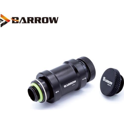 Barrow Hand Push Valve Switch Kit G1/4 Thread Male to Famale Flat Push Type Water Stop Valve Switch+Glug+Male to Male Fitting