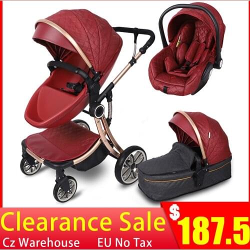 Fast shipping 3 in 1 Egg Stroller High Landscape Carriage Two Way Light Kids Car Newborn Pram Can Sit Can Lie Baby Pushchair