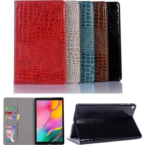 Stand Smart case For Samsung Galaxy Tab A 8.0 T290 SM-T290 T295 T297 2019 S-Pen cover TabA 8 Crocodile Leather Tablet Hard cover