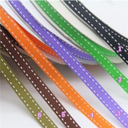 DHK 3/8'' Free shipping 6 color options double face stitched ribbon accessories hairbow headwear decoration wholesale 9mm S658