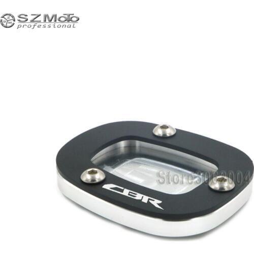For HONDA CBR 500R 250R 650F CBR500R CBR250R CBR650F Motorcycle CNC Side Kickstand Stand Extension Support Plate With Logo Black