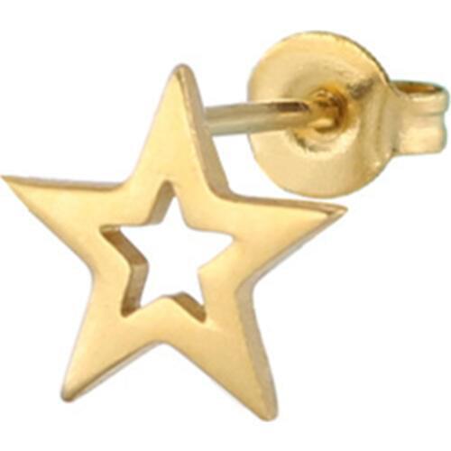 DoreenBeads Titanium Steel Fashion Stud Earring Black Hollow Star Geometric Concise Gift For Men Trendy Accessories,1 Pair 2018