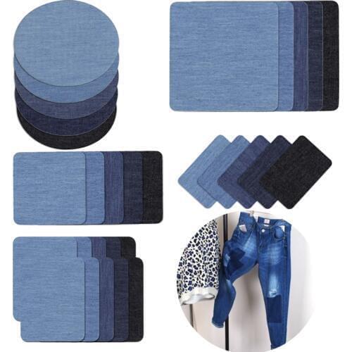Jeans Patch Repair Elbow Knee Iron On Denim Patches For clothes stickers Clothing Sewing Craft DIY Accessories Elbow Patches