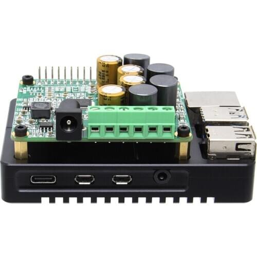HIFI AMP Amplifier Expansion Board Audio Module with Aluminum Alloy Case for Raspberry Pi 4 Model B Only