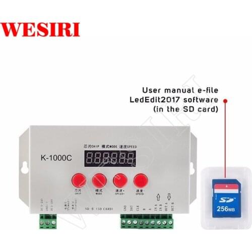 K-1000C LED Pixels Program Controller (T-1000S Updated) 2048 Pixels DC5V-24V For WS2812B WS2811 APA102 SK6812 WS2801 LED Strip