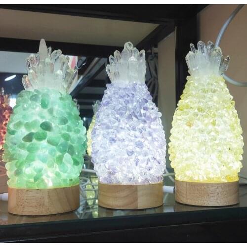 Crystal Light Natural Amethyst Tumbled Stones Table Lamp Quartz Chips Monsterzzz Gems Doulex Energy Healing 1pcs