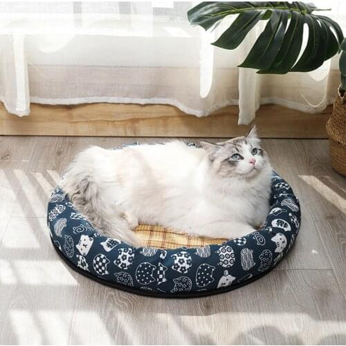 New Pet bed for cat round summer mat basket Small dog bed cushion Things supplies self cooling mat Cat hanging donut all seasons