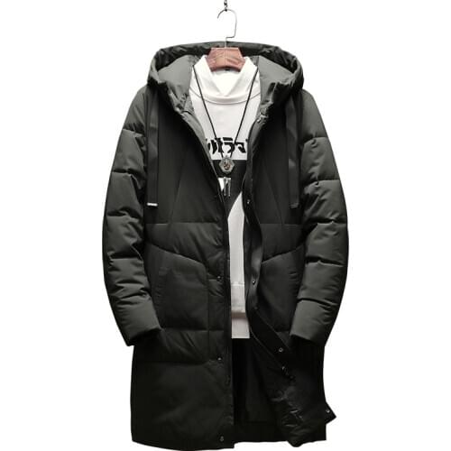 Fashion Winter Jacket Men Long Thick Warm Parka Coats Mens High Quality Hooded Jacket Black Grey 5XL High Quality Brand Clothing