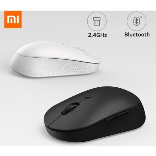 Xiaomi Mi Wireless Bluetooth Dual Mode Mouse Silent Edition Ergonomic 2.4G USB Protable Mini Mute Mouse Side Buttons for Laptop
