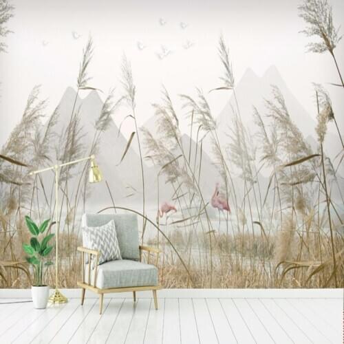 Custom 3D Mural Wallpaper Modern Reed Landscape Nordic Style Home Decor Wall Painting Living Room Sofa Bedroom Papel De Parede
