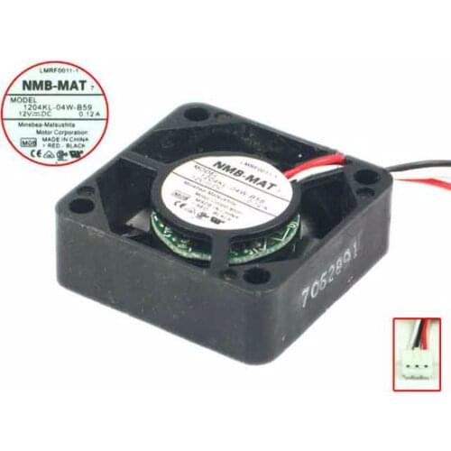 NMB-MAT 1204KL-04W-B59 DC 12V 1.2A 3-Wire 30x30x10mm Server Cooling Fan