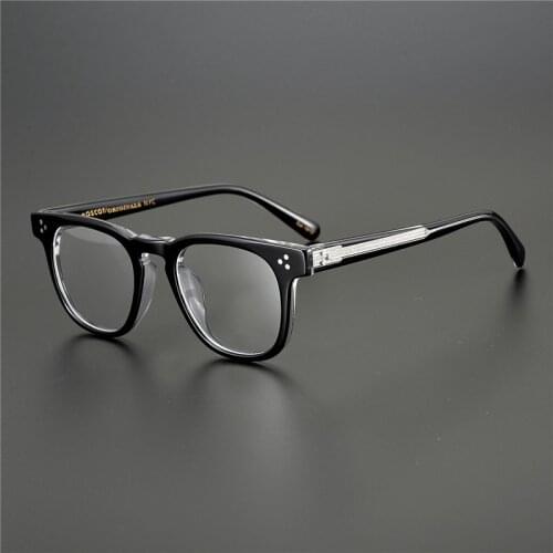 New Arrive Original Quality Limited Edition Vintage Acetate Eyeglass Frame Hand Made Women Men Retro Square Design Engraved logo
