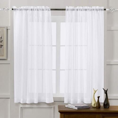 Solid Color Tulle Curtain Window Bedroom Living Room Drape Home Hotel Decor