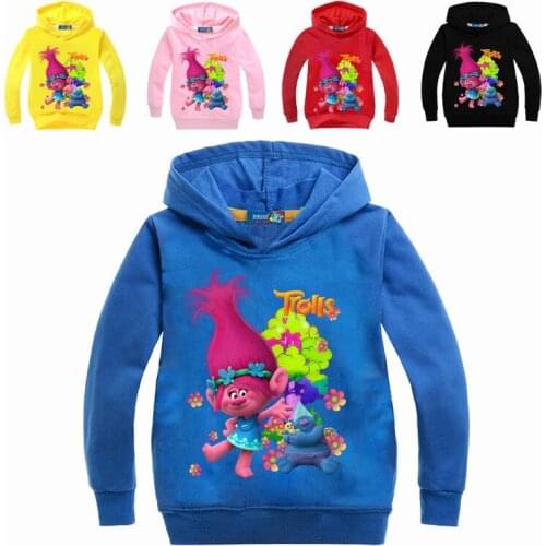 Fall clothes for kids trolls printed sweatshirt kids clothes girls 5 to 12 Boys and Girls Multicolor Hoodie Halloween clothes