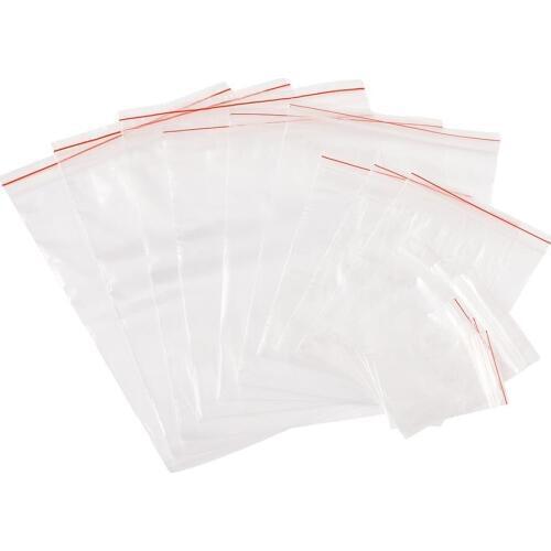 500pcs/set Clear Ziplock Zip Zipped Lock bag Food Storage Package Jewelry Packing Bags Reclosable Zip Lock Plastic Poly Zip Bags