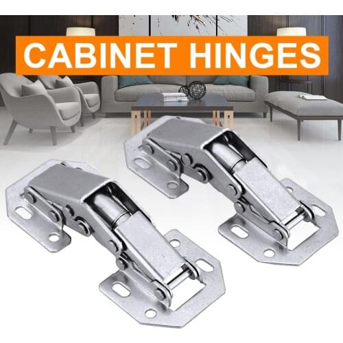4pcs/lots 90Degree Hinges 3inch Furniture Cabinet Concealed Hinges Zinc Plated Adjustable Angle +Screws For DIY Door Woodworking