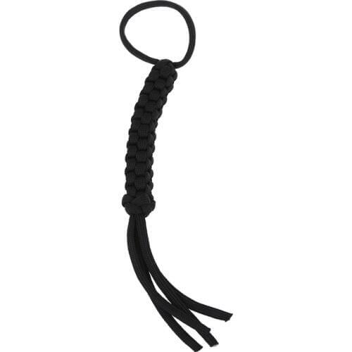 Weaving knife on para cord (parachute cord) Weaving Square Black --Decoration knife, flashlight, keychain, etc