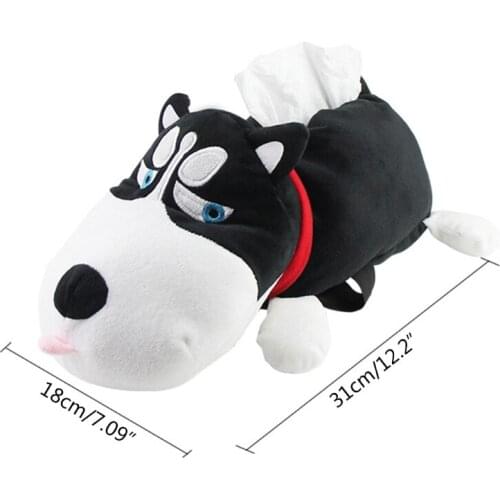 Plush Dog Toy style Tissue Holder Tissue Box Cartoon Tissue Cover Paper Holder Napkin Box Paper Storage Box