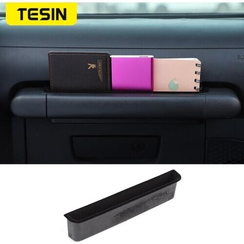 TESIN Stowing Tidying Car Copilot Armrest Handle Storage Box for Jeep Wrangler JK 2007-2010 Accessories A Black With Velvet