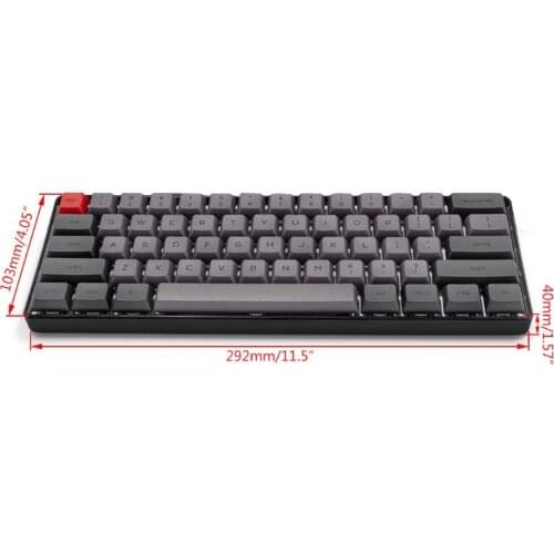 RGB LED Backlit Wired Mechanical Keyboard,Portable Compact Waterproof Mini Gaming Keyboard 61 PBT Keycaps Gateron Switcs