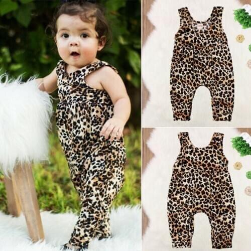 Pudcoco New Arrival Summer Newborn Infant Kid Girl Leopard Romper Playsuit Harem Outfit Clothes
