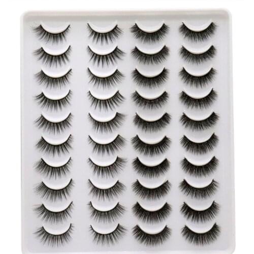 New 20 pairs natural Thick false eyelashes long makeup 6d mink eyelashes eyelash extension mink eyelashes for beauty