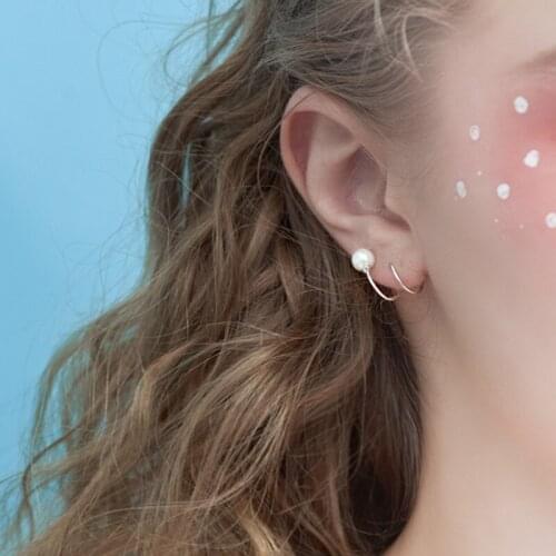 Pearl Stud Earrings For Women Fashion Vintage Design Geometric Korean Punk Hip Hop Hot Best Girlfriend Gifts Jewelry BOYULIGE