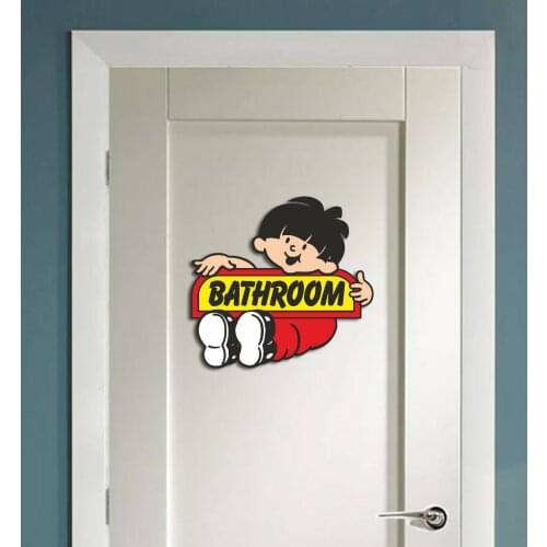 For Stylish Bathroom Door Sign Self Adhesive Vinyl Sticker, Decal wash room