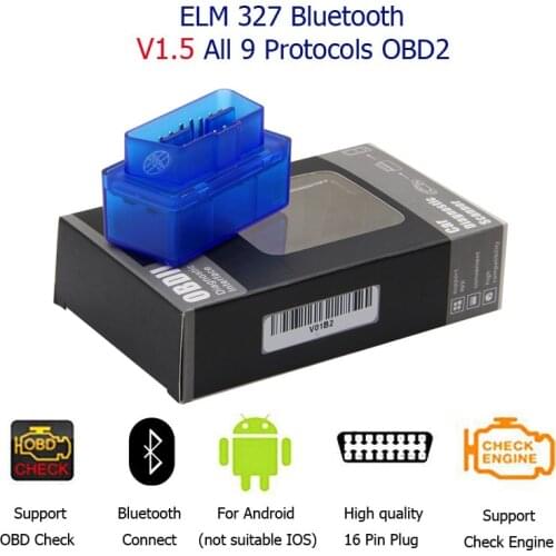Super Mini ELM327 Bluetooth elm 327 V1.5 with 25k80 chip Mini ELM-327 Auto OBD2 Diagnostic Scanner mini ELM-327 for Android