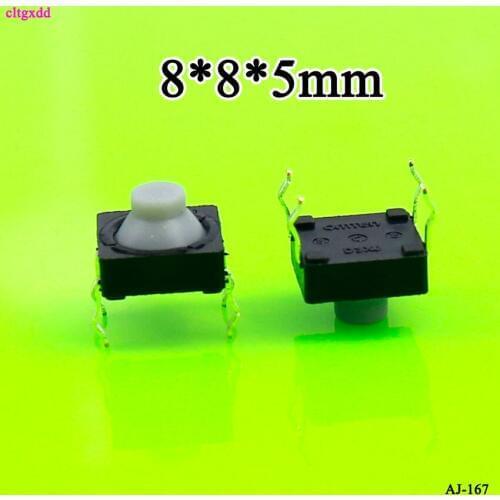 Cltgxdd 10Pcs Tact Switch 8x8x5MM 8*8*5 4PIN G77 Conductive Silicone Soundless Tactile Tact Push Button Micro Switch Self-reset