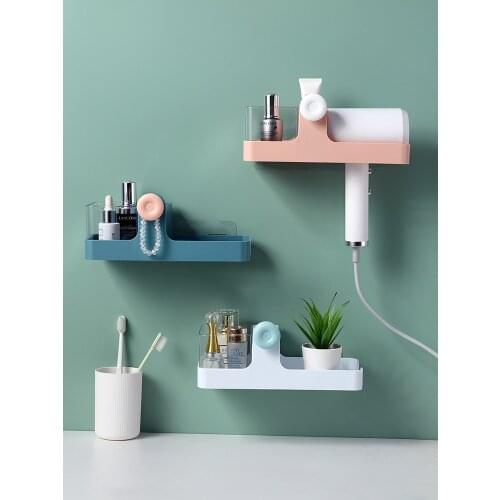 Hair dryer storage rack non perforated bathroom toilet storage rack wall hanging wall hair dryer and air duct hanger