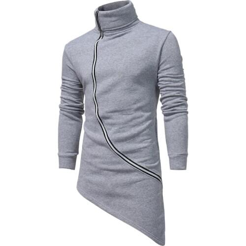 XingDeng sudaderas de manga larga Hipster con capucha para hombres, hip hop, Irregular, con cremallera, ropa de moda, top abrigo