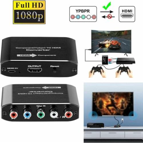 YPbPr RGB To HDMI-compatible Converter 4K 60Hz Video Audio Adapter For DVD PSP Xbox PS2 Component to HDMI-compatible Converter