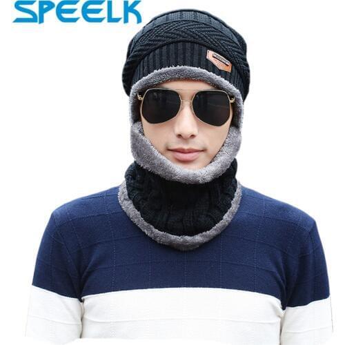 Winter Hats Men Knitted Beanies Hat With Bib Women Thick Warm Beanie Skullies Hats Outdoor knit Bonnet Beanie Ride Sets Hat
