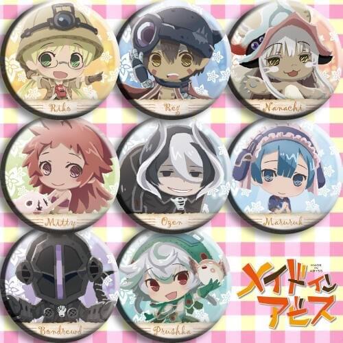 1pc 58mm Anime bagdes Made in Abyss crayon Style Brooch Spilla