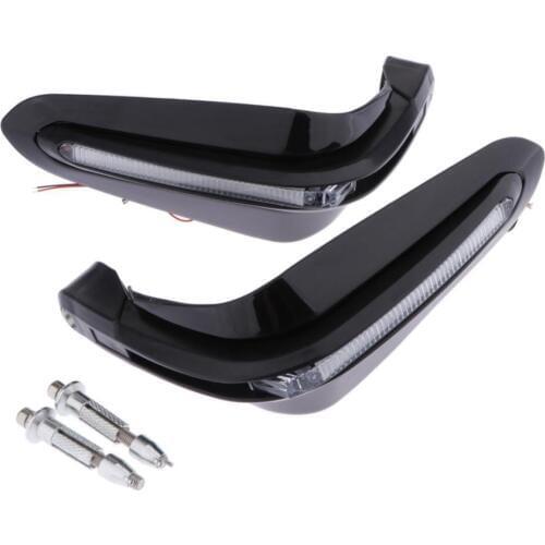 2PCS Motorcycle Handlebar Brush Bar Handguards Wind Guard with LED Indicators Lights Universal Fit for Motocross Dirt Bike